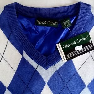 Scottish Winds Womens Lined Hybrid Golf Sweater Vest Argyle SZ M NWT